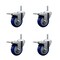 Service Caster 35 Inch Blue Polyurethane Swivel 58 Inch Threaded Stem Caster Set with Total Lock Brake SCC-TSTTL20S3514-PPUB-BLUE-58212-4 - alternate 1